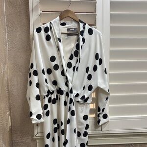 Monique Lhuillier Black and White Polka Dot Dress